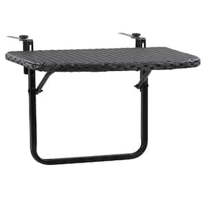 Parksville Black Rust Proof Rattan Foldable Balcony Table