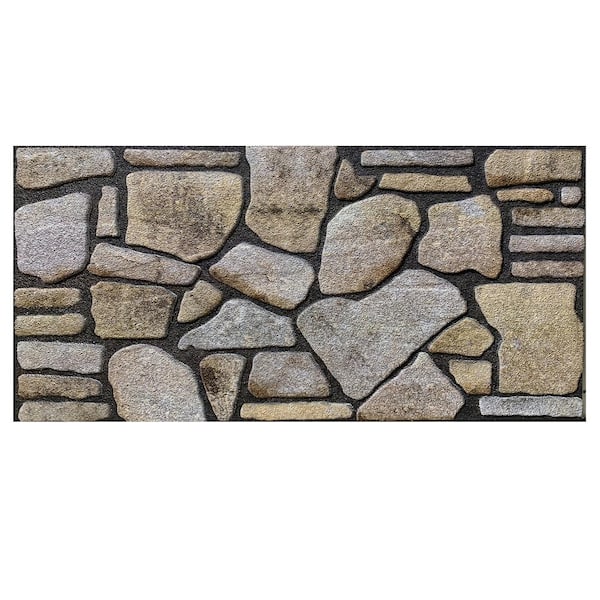 Dundee Deco 4/5 in. x 3-1/4 ft. x 1-3/5 ft. Ochre Brown Multi-Colored Faux Stone Styrofoam 3D Decorative Wall Paneling 5-Pack