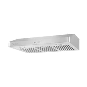 36 in. 500 CFM Ducted Under Cabinet Range Hood with LED Lights in Stainless Steel with Exhaust Kitchen Vent Duct