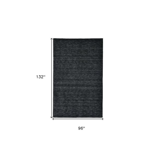 8 ft. x 11 ft. Black Solid Color Area Rug