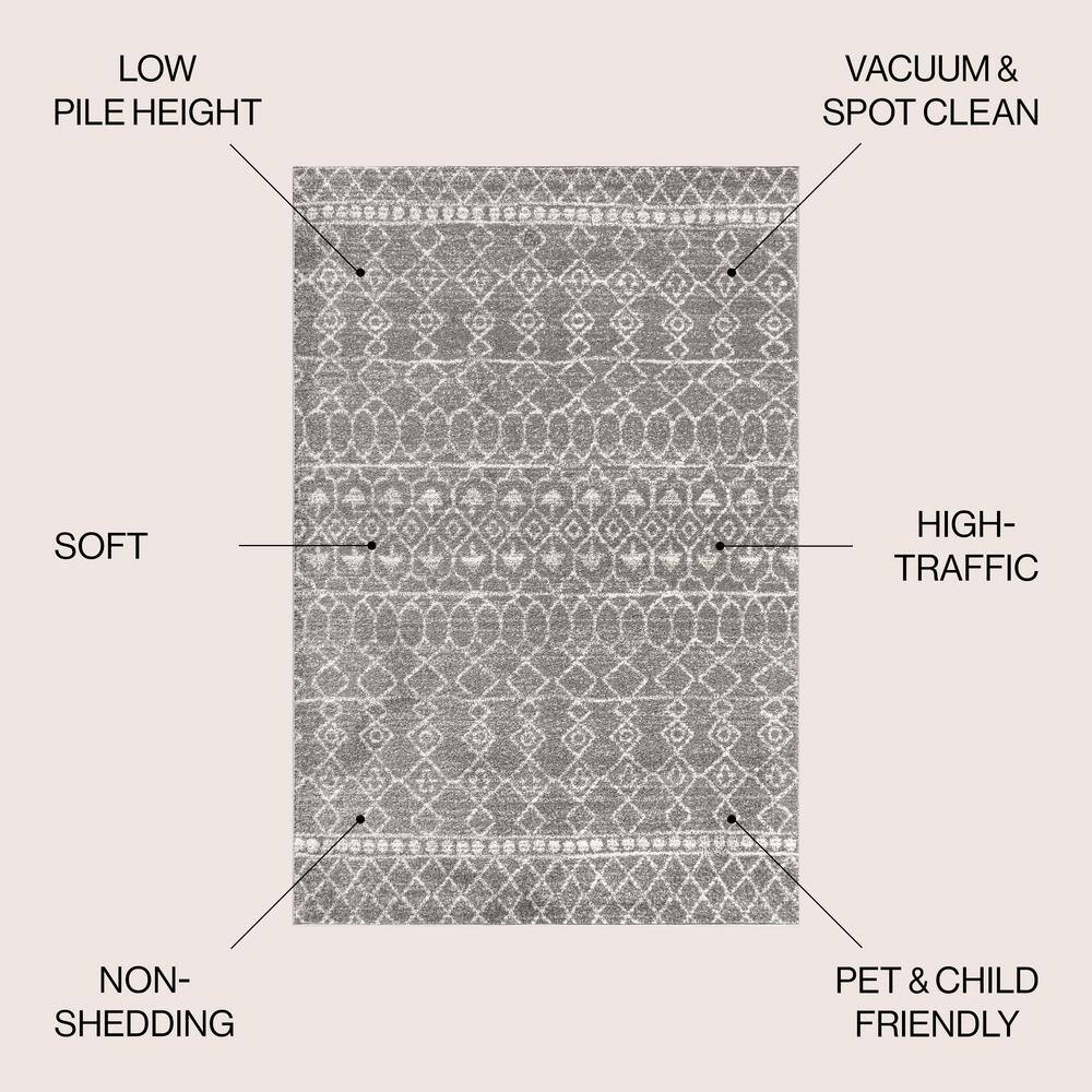 Gray and Ivory Moroccan Beni Souk Area Rug