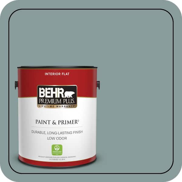 BEHR PREMIUM PLUS 1 gal. Home Decorators Collection #HDC-AC-23 Provence Blue Flat Low Odor Interior Paint & Primer