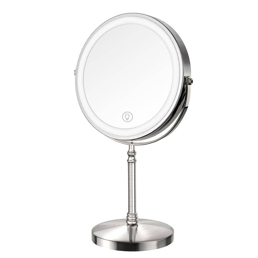 1-Piece Bathroom Accessory Set in Nickel, 3000 mAh Rechargeable Double Sided Magnifying Vanity Mirror with 3 Colors price history on PriceWatchPro
