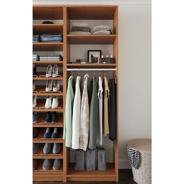 SimplyNeu SNT2-BC 14 in. D x 25.375 in. W x 84 in. H Amber Medium Hanging Tower Wood Closet System - 2
