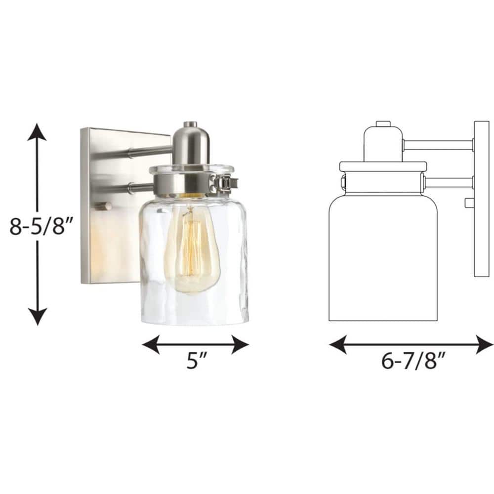 Calhoun Brushed Nickel 8.63" Dimmable Bath Vanity Light