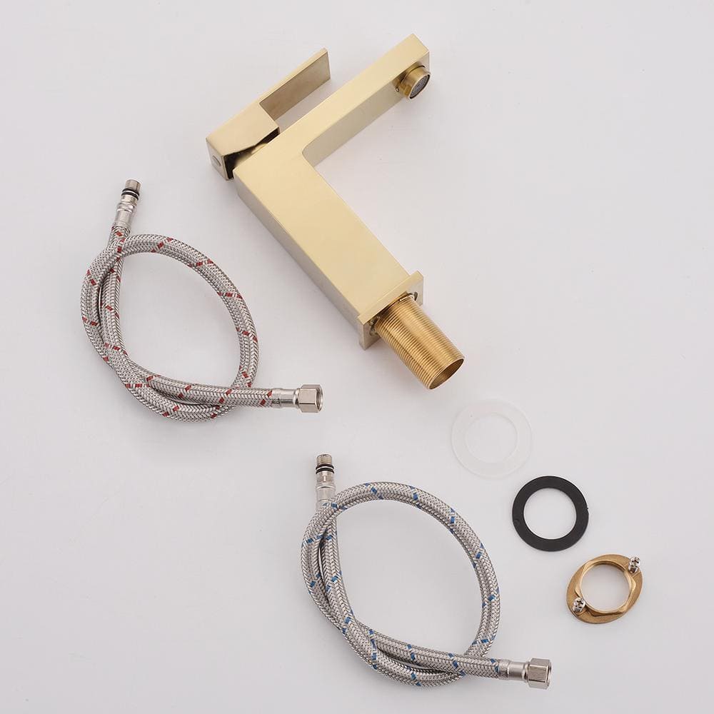 Brushed Gold Single Handle Modern Bathroom Faucet
