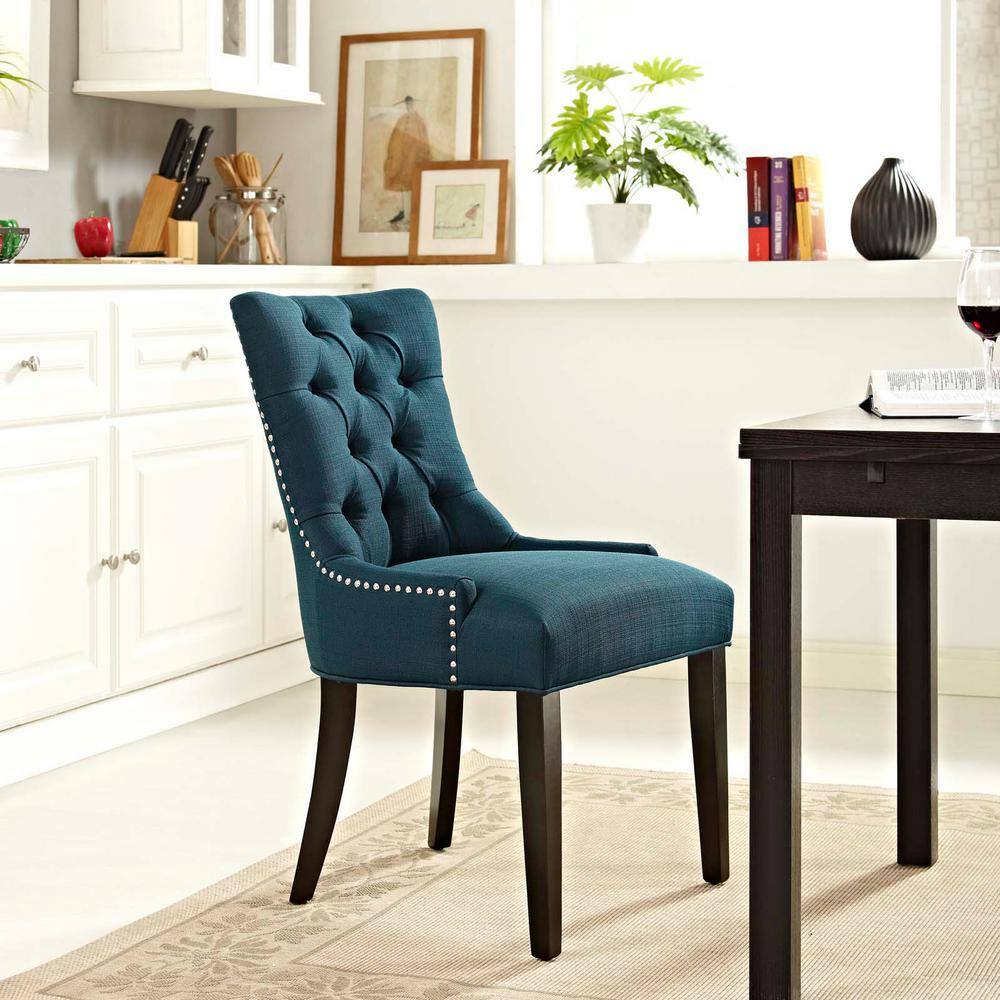 Elegant Black Wood Upholstered Parsons Dining Side Chair