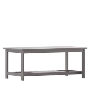 Gray Rectangle Resin Market Outdoor Side Table