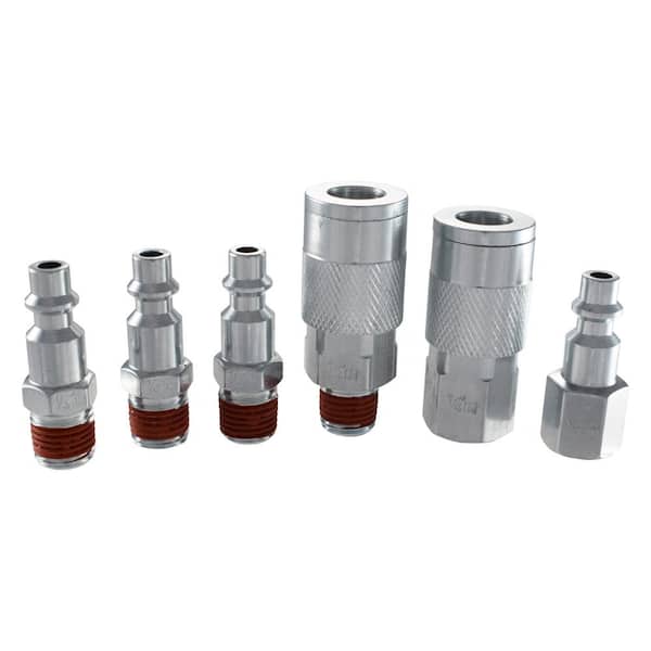 Husky 1/4 in. I/M Coupler Plug with Increased Air Flow (6-Piece)