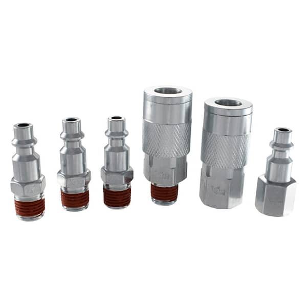 Hi-Flo Quick Connect Air Fittings  Plug & Coupler Kit - 1/4 NPT (Set of