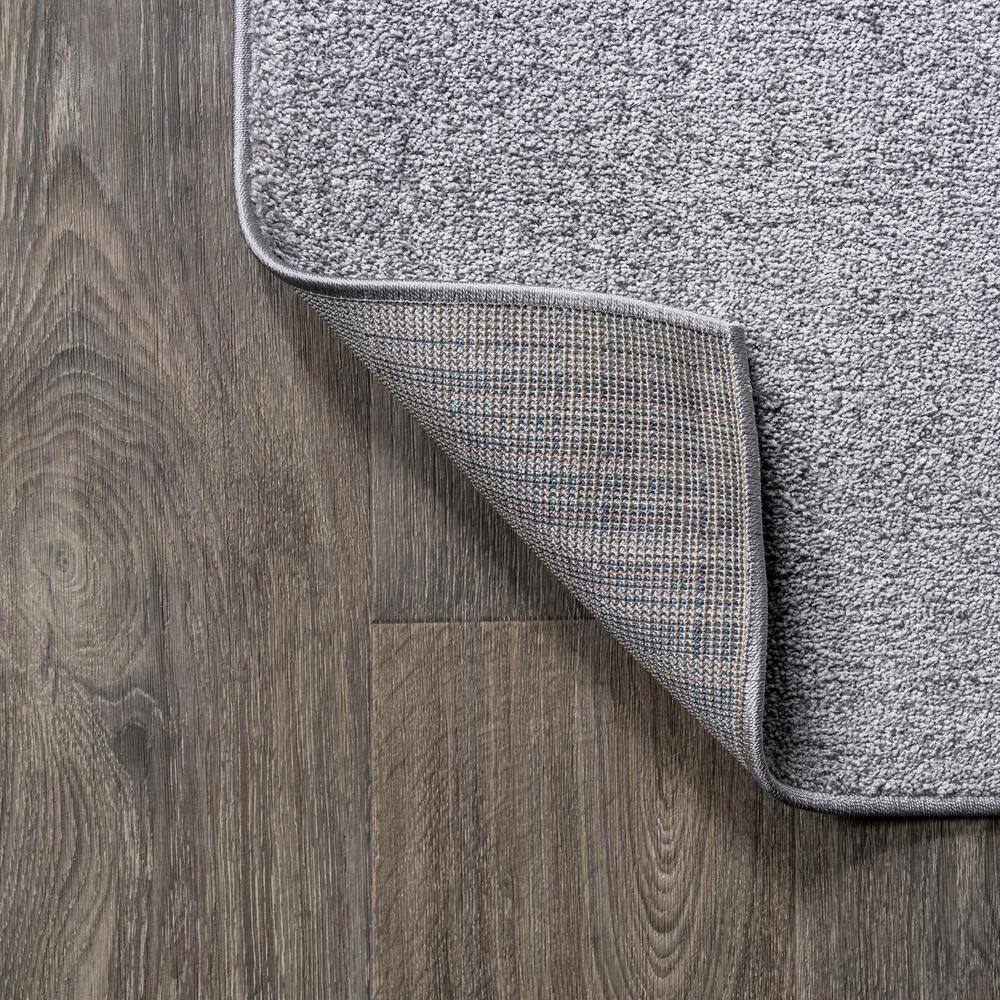 Gray Solid Synthetic 10' x 14' Reversible Area Rug