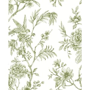 Driselle Green Floral Green Wallpaper Sample