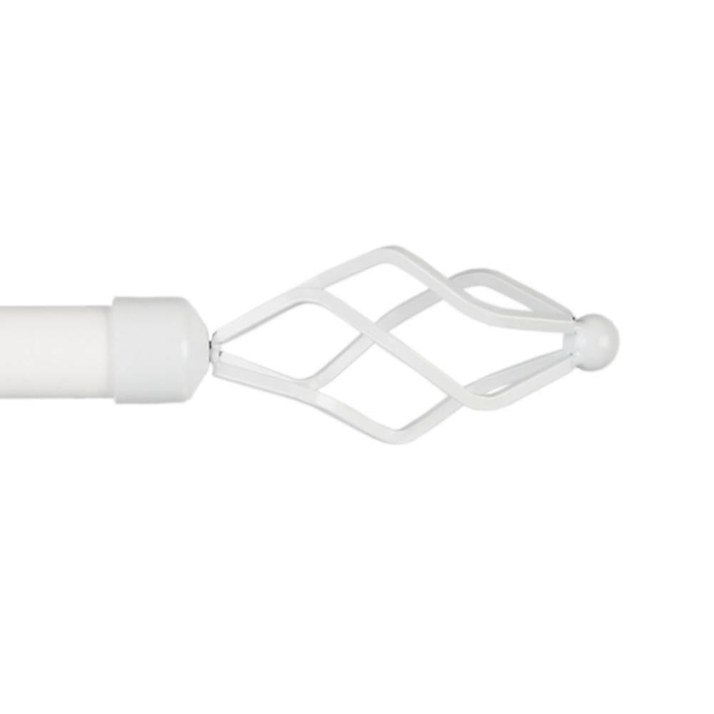 Lancelot 66 in. - 120 in. Adjustable Length 1 in. Dia Single Curtain Rod Kit in Off White with Finial price history on PriceWatchPro