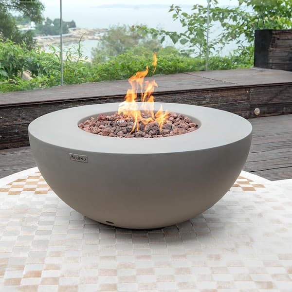 Grey gas fire pit discount