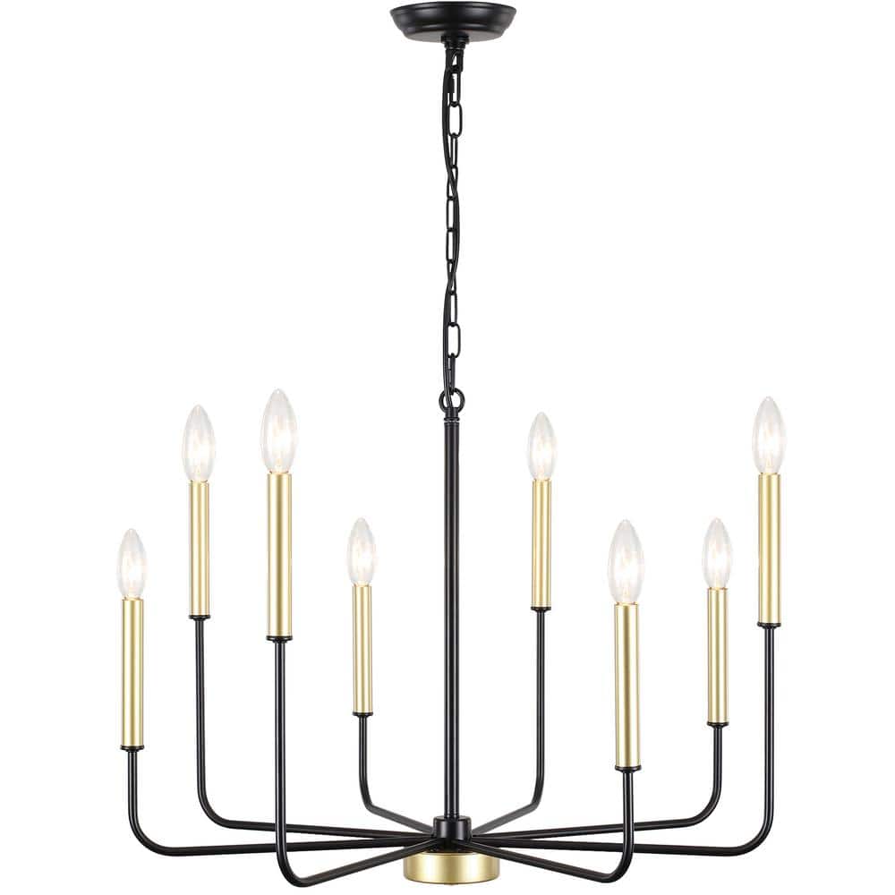 LWYTJO Mercer 8-Light Black&Gold Classic/Traditional Chandelier