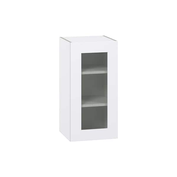 Roseland 15 in. W x 14 in. D x 30 in. H Assembled Shaker Glass Door Specialty Wall Kitchen Cabinet in Warm White