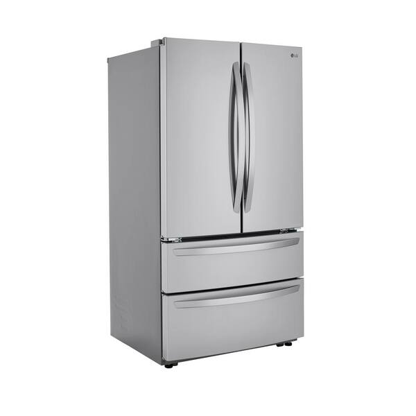 Lg Electronics 23 Cu Ft 4 Door French Door Refrigerator With 2 Freezer Drawers In Printproof Stainless Steel Counter Depth Lmwcs The Home Depot