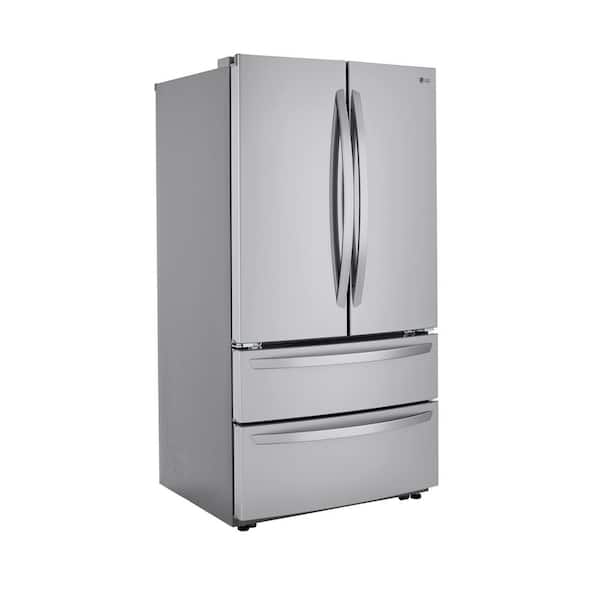 LG 22 cu. ft. 4-Door French Door Refrigerator, Slim SpacePlus and Door  Cooling in PrintProof Stainless Steel, Counter Depth LMXC22626S - The Home  Depot