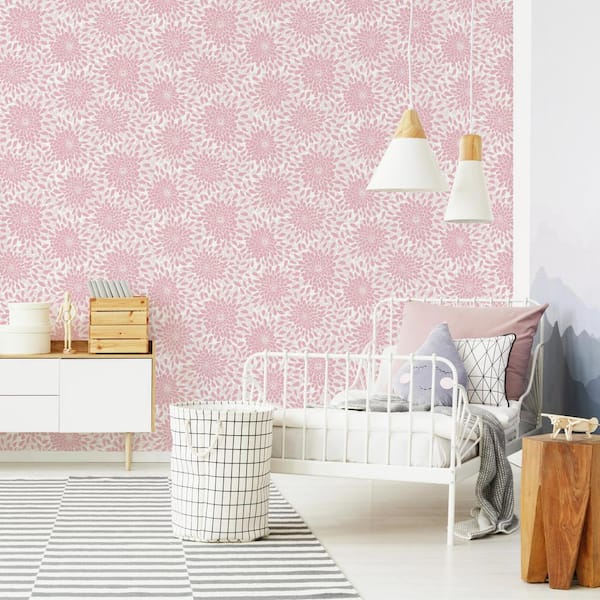 Toss The Bouquet Pink Peel and Stick Wallpaper (Covers 28.18 sq. ft.)