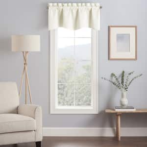 Kendall Ivory Solid Polyester 18 in. L x 42 in. W Blackout Rod Pocket Valance