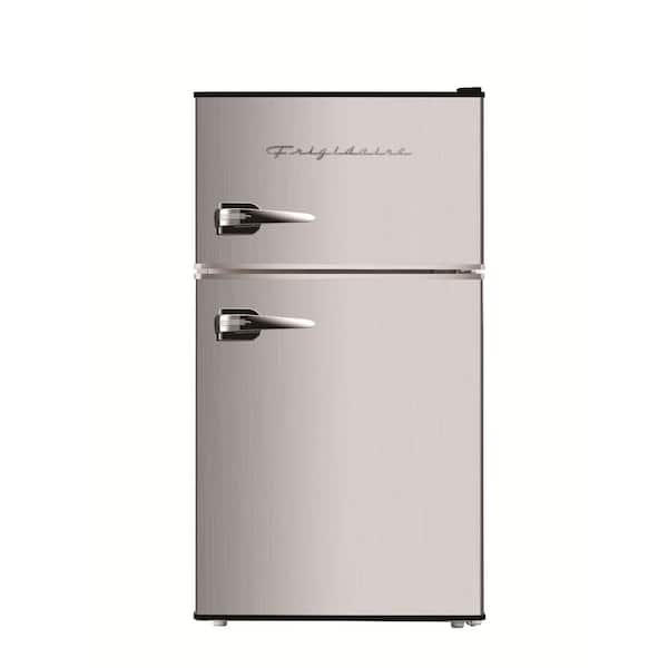 Frigidaire 3.2 cu. ft. Retro 2-Door Mini Refrigerator in Platinum Design with Top Freezer