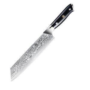 8.5 in. VG10 Damascus Stainless Steel Full Tang Japanese Chef's Knife with Silver Ion Blade G10 Handle Mosaic Pin