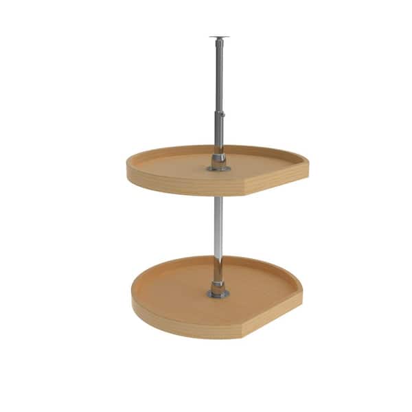 Rev-A-Shelf 26 in. H x 20 in. W x 20 in. D Wood 2-Shelf D-Shape Lazy Susan Set