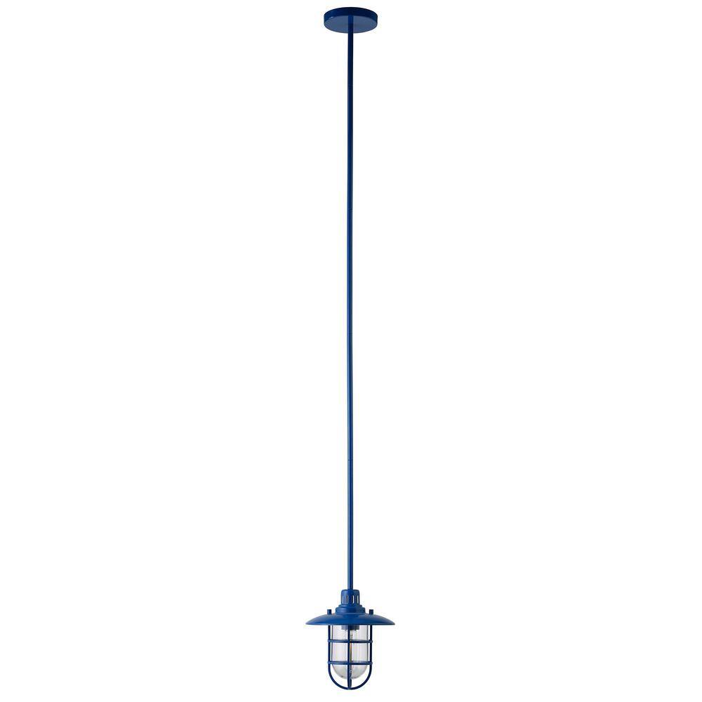 Bay Blue and Clear Glass Globe Pendant Light