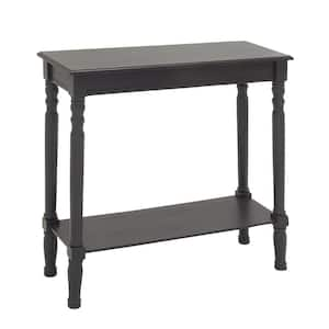 32 in. Black Rectangle Wood Traditional Console Table