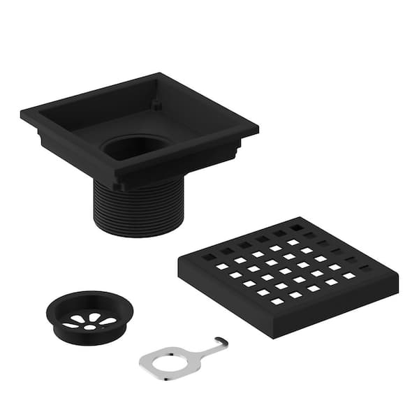 Vigo VG07004MB Elan Square Shower Drain Finish: Matte Black