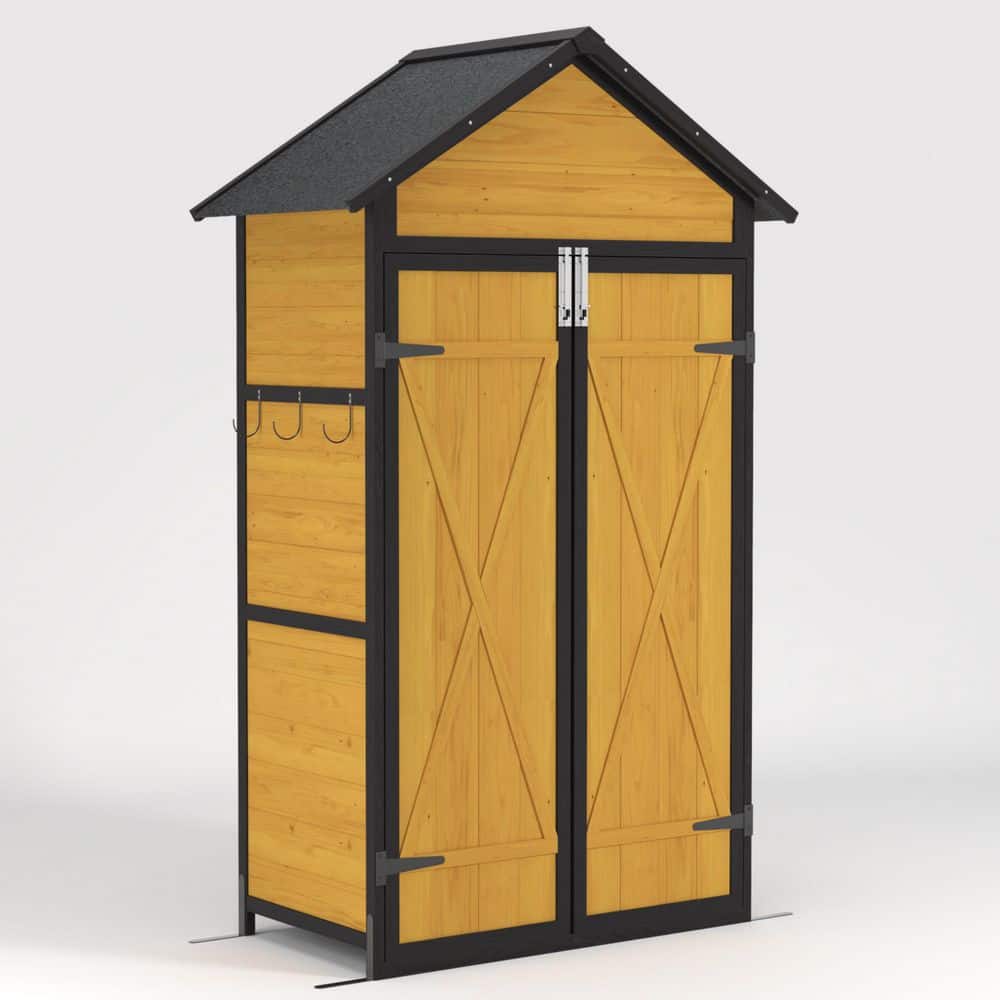 3.3 ft. W x 1.9 ft. D Brown Wood Shed with Waterproof Roof and Lockable Doors (6.27 sq.ft) price history on PriceWatchPro