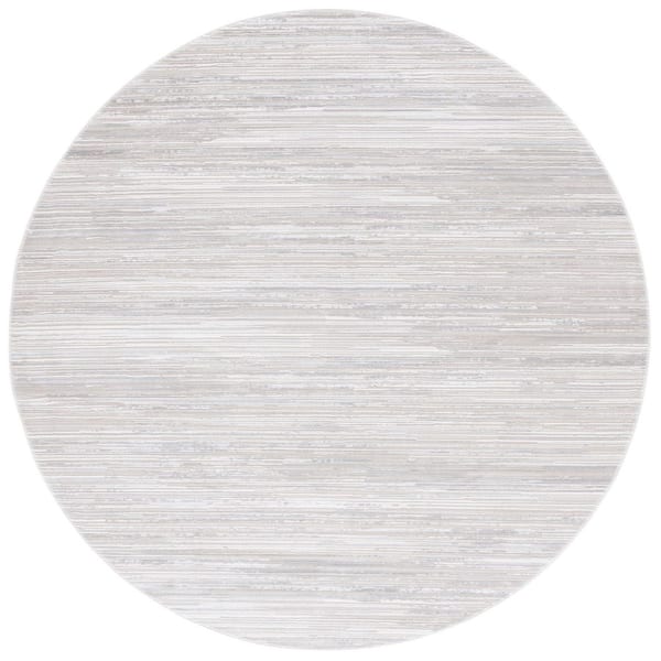 Platinum 7 ft. x 7 ft. Beige/Ivory Solid Color Distressed Round Area Rug