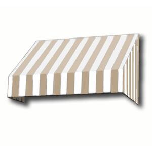 8.38 ft. Wide New Yorker Window/Entry Fixed Awning (56 in. H x 48 in. D) Linen/White