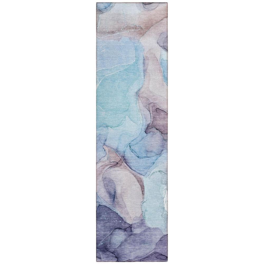 Blue 2 ft. x 7 ft. Abstract Indoor / Outdoor Area Rug price history on PriceWatchPro
