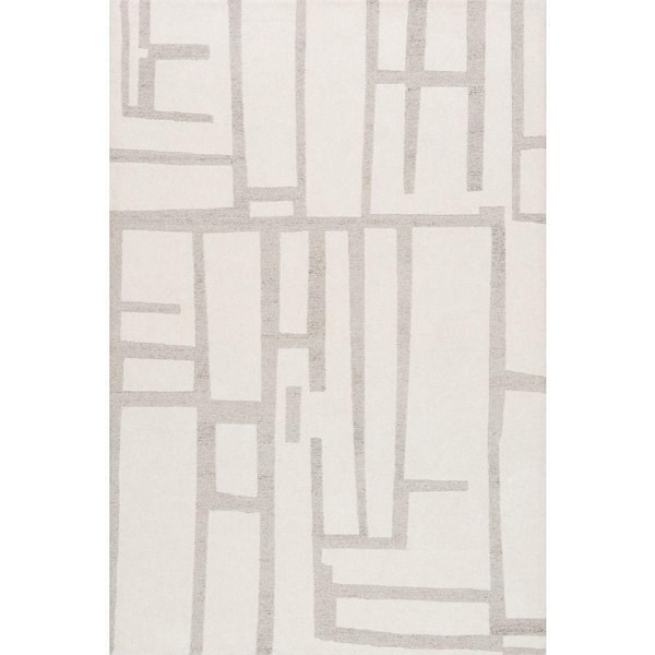Imogen Geometric 9 ft. x 12 ft. Ivory Indoor Area Rug