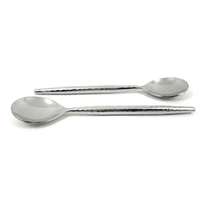 Stainless Steel Soup Spoons Set of 6-Pieces (Hammered, Silver Glossy)