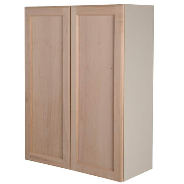 Hampton Bay Easthaven Shaker Assembled 27x36x12 In Frameless Wall Cabinet In Unfinished Beech Eh2736w Gb The Home Depot