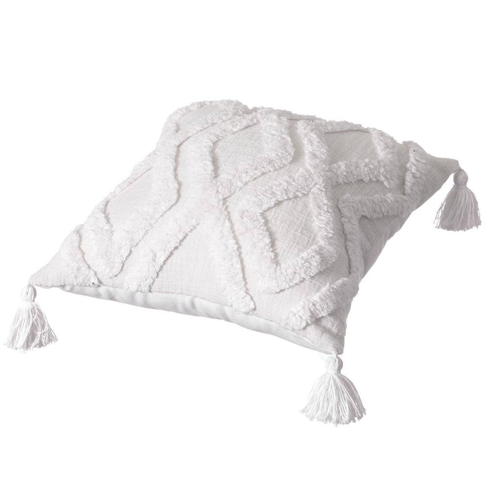 Handwoven Cotton Euro Throw Pillow with Tassel Corners
