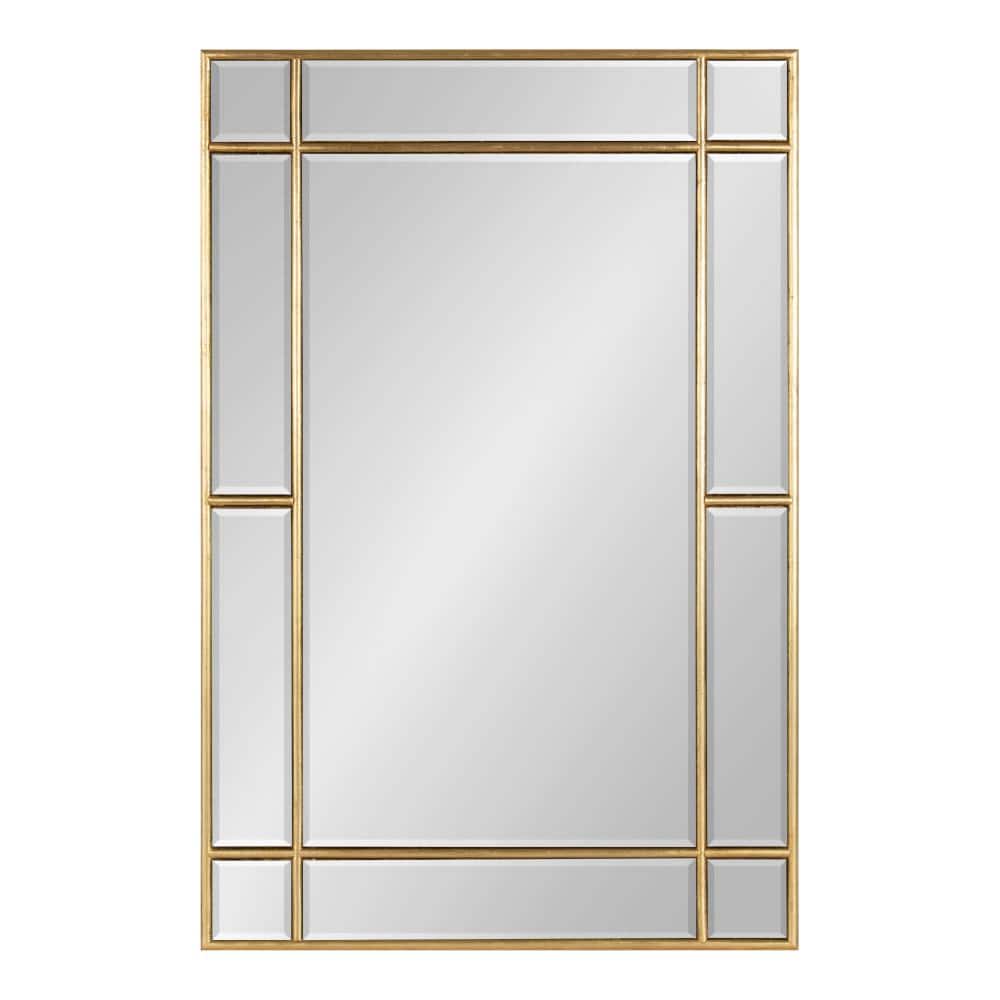 Gold Leaf Rectangular Wood Framed Vanity Mirror, 24 x 36