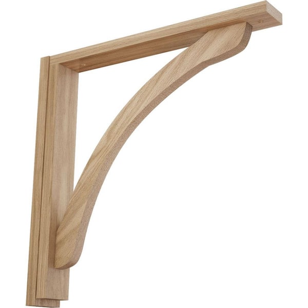 Ekena Millwork 2-1/2 in. x 17-3/4 in. x 17-1/4 in. Red Oak Reece Shelf Bracket