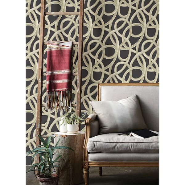 Calix Black Twisted Geo Wallpaper