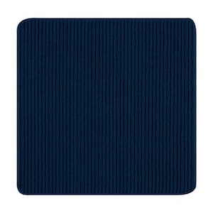 Diego Navy 31 in. x 31 in. Solid Non-Slip Rubber Back Stair Tread Cover (Landing Mat)