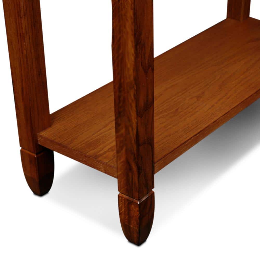 Rustic Oak and Slate Hall Console Table with Shelf