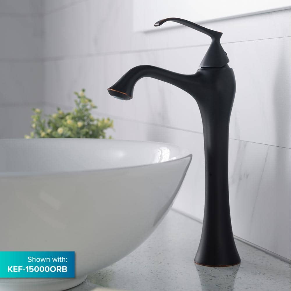 White Round Ceramic Vessel Bathroom Sink, 16 Inch