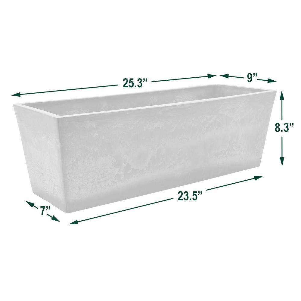 Eco-Friendly Simplicity Taupe Window Box Planter, 25.5" x 9"