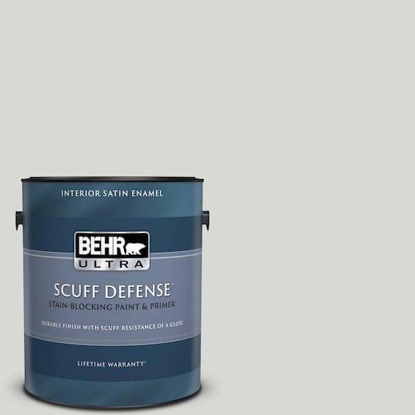 BEHR ULTRA 1 gal. #ICC-23 Silver Tradition Extra Durable Satin Enamel Interior Paint & Primer