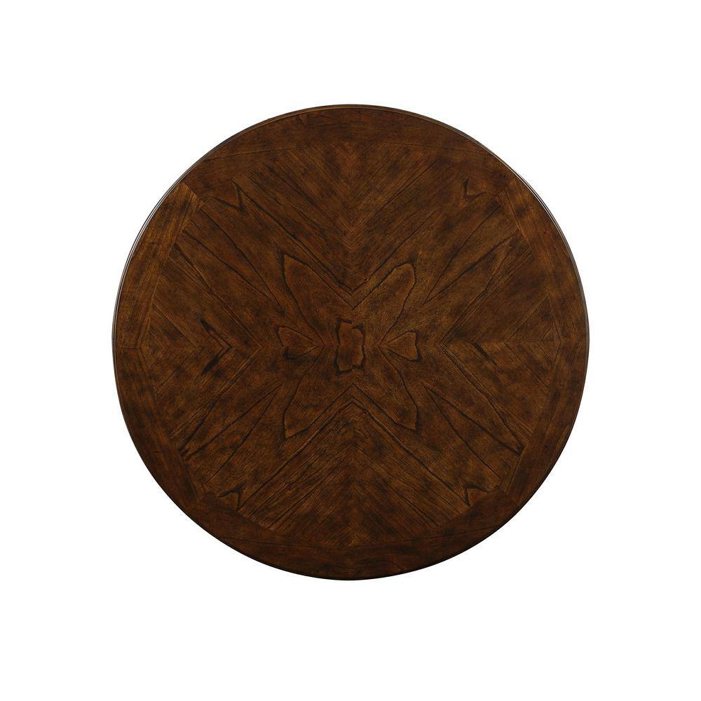Gia 5-Piece Brown Wood Round Counter Dining Set