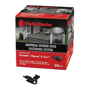 Universal Hidden Deck Fastening System – Stainless steel hidden deck screws and clips – Black (50 SF)