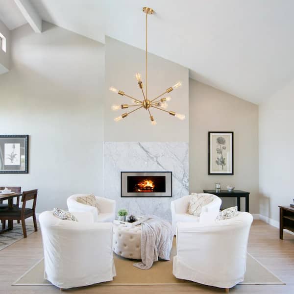 LWYTJO Jamee 10-Light Gold Dimmable Sputnik Sphere Chandelier