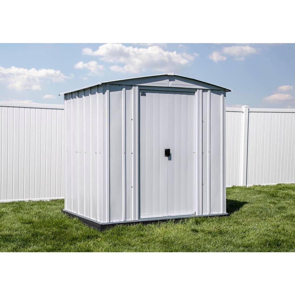 Arrow Classic 6x5 Flute Grey Steel Storage Shed with Sliding Doors